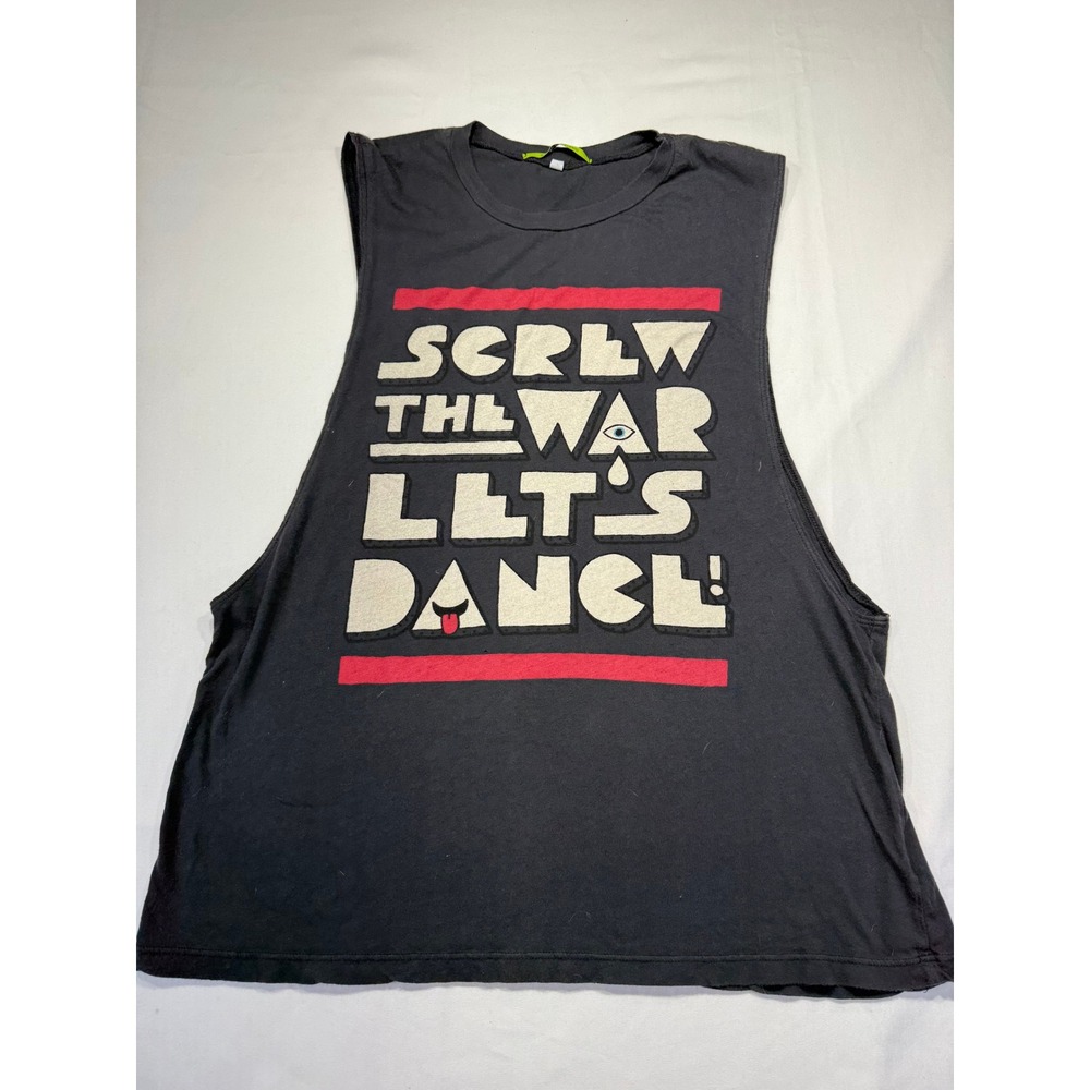 The Beautiful Ones Screw The War Muscle Tank Top Black Goth Punk Rock Large